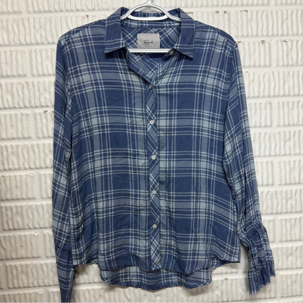 Rails Blue Button Up Flannel Lightweight Size XS Country/Western vibes